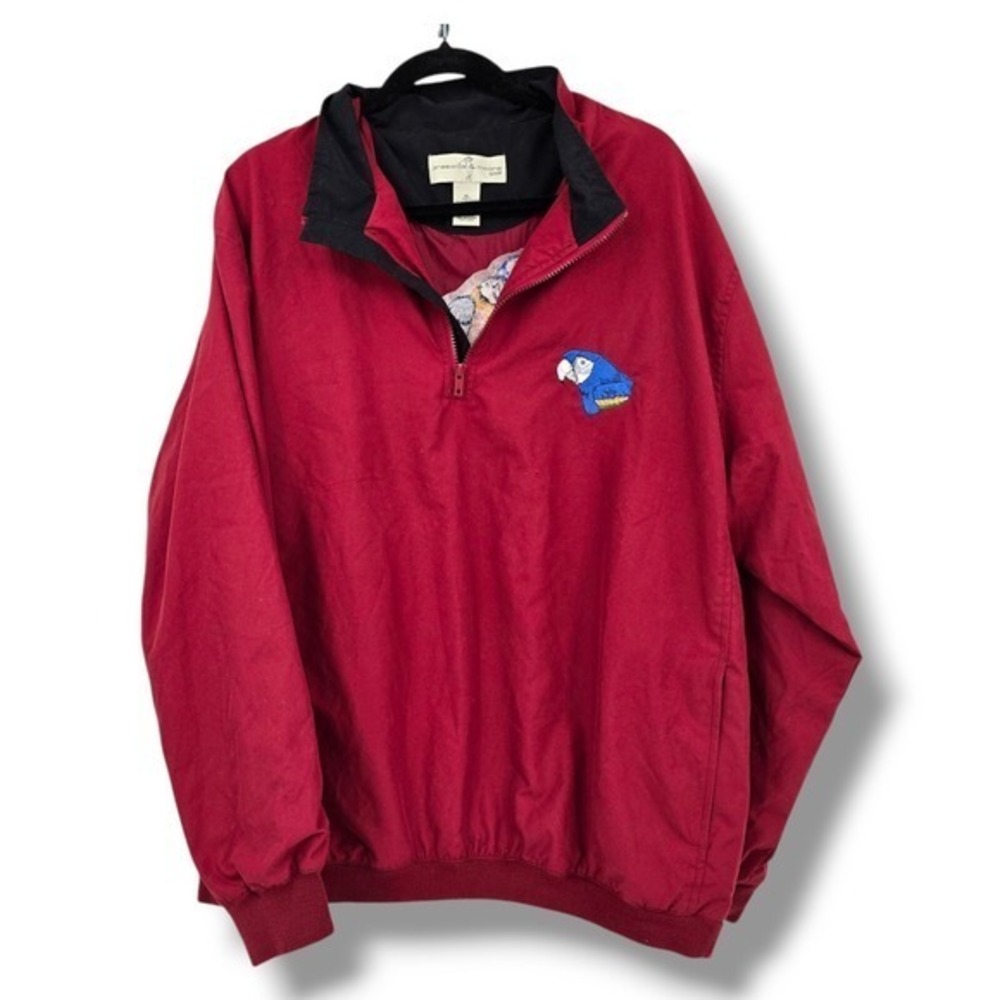 Preswick & Moore Golf Pullover Jacket Parrot Embroidered Lightweight XL - Picture 2 of 10